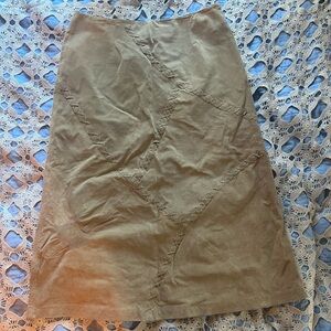 Faded Glory Leather A-Line Tan Skirt